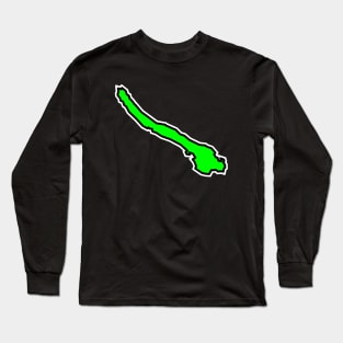 Galiano Island Silhouette - Lime Green Colour - Simple - Galiano Island Long Sleeve T-Shirt